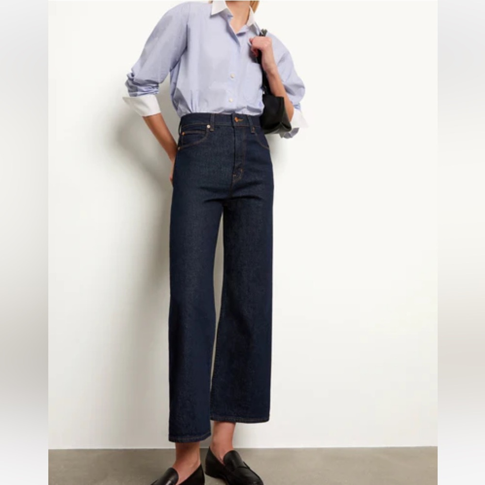 Jamie Haller Wide A Leg in Raw Rinse Size 28